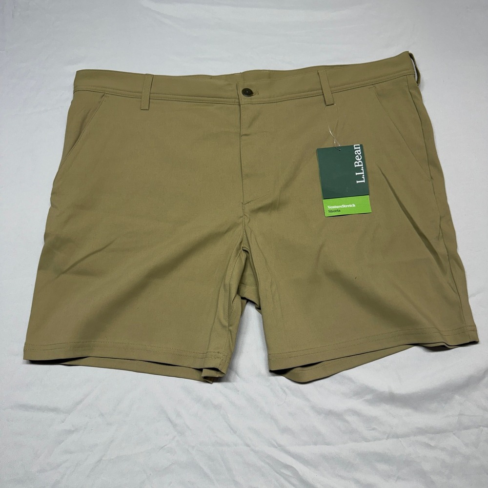 LL‎ Bean VentureStretch Commuter Chino Shorts Sz 40 Tan NWT 7 Inch Inseam 524842
